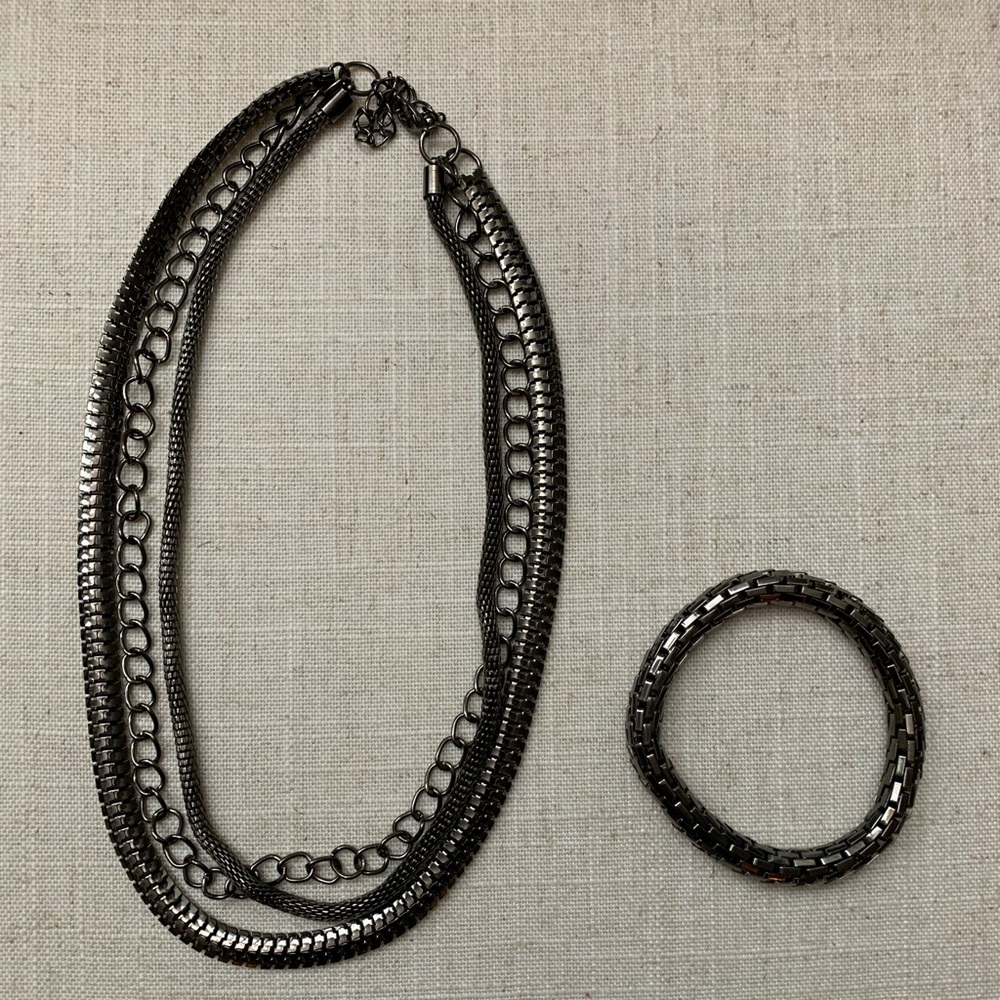 NWOT Pewter Necklace and Bracelet